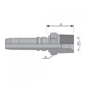 AGN ниппель, внутренний конус 60° interlock, NPTF резьба. (KMNPTF)